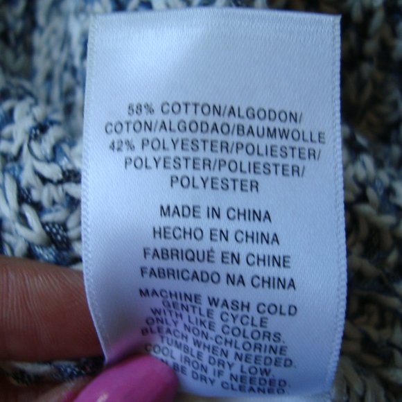 Jones New York Cardigan Shawl Sweater Vest Multicolored Gray Blue White Sz XL - Picture 10 of 10